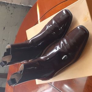 TODS chocolate brown patent leather ankle boot size 41